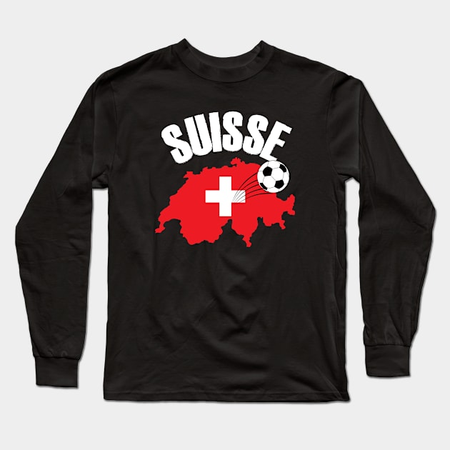 Suisse Schweiz Switzerland Map Flag Long Sleeve T-Shirt by TheInkElephant